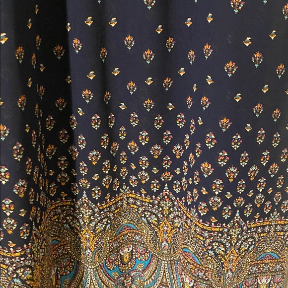 Maxi Dress Dark Blue with floral Accents - Picture 7 of 7